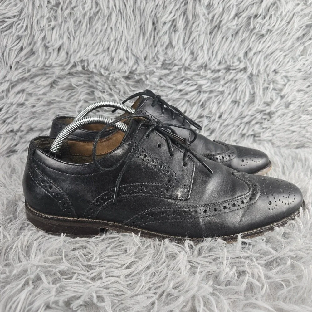 Florsheim Wingtip Oxford Mens 9.5 D Black Leather Brogue Dress Shoes 11588-001